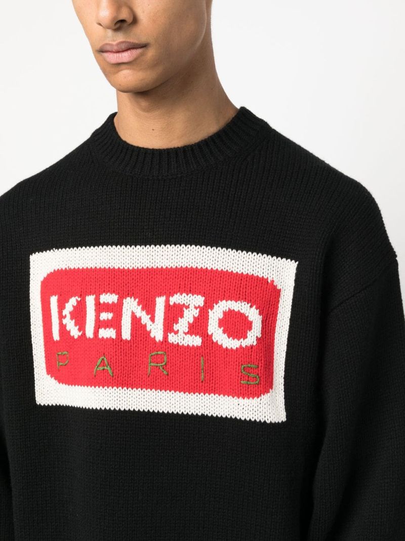 Black Logo-intarsia Sweater