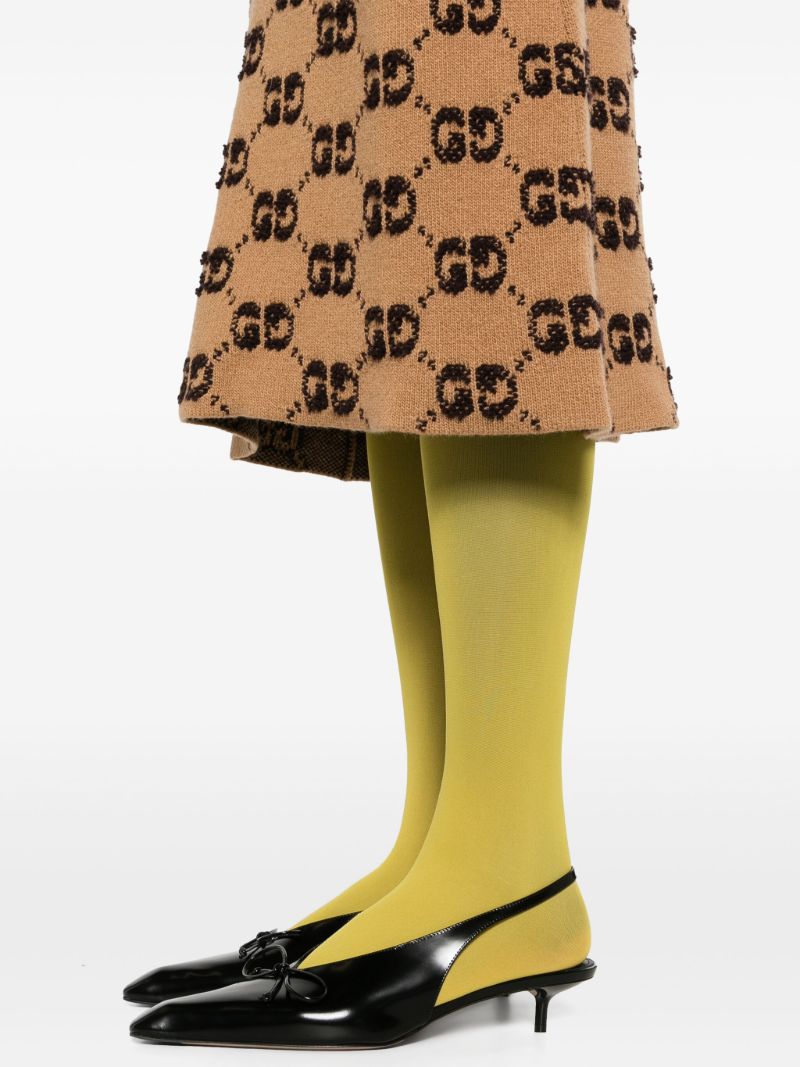 Brown Gg Wool Jacquard Skirt