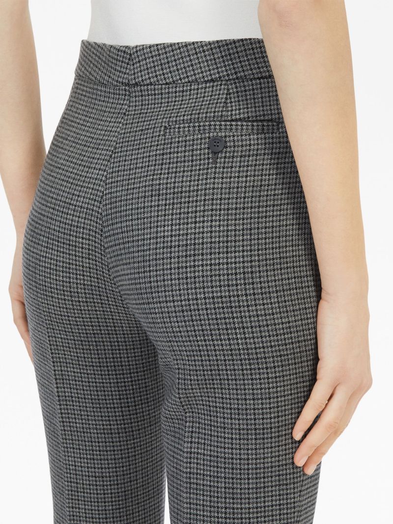 Grey Checked Slim-fit Wool Trousers