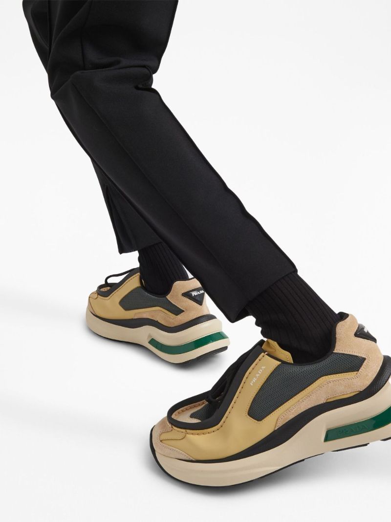 Neutral Leather Colourblock Sneakers
