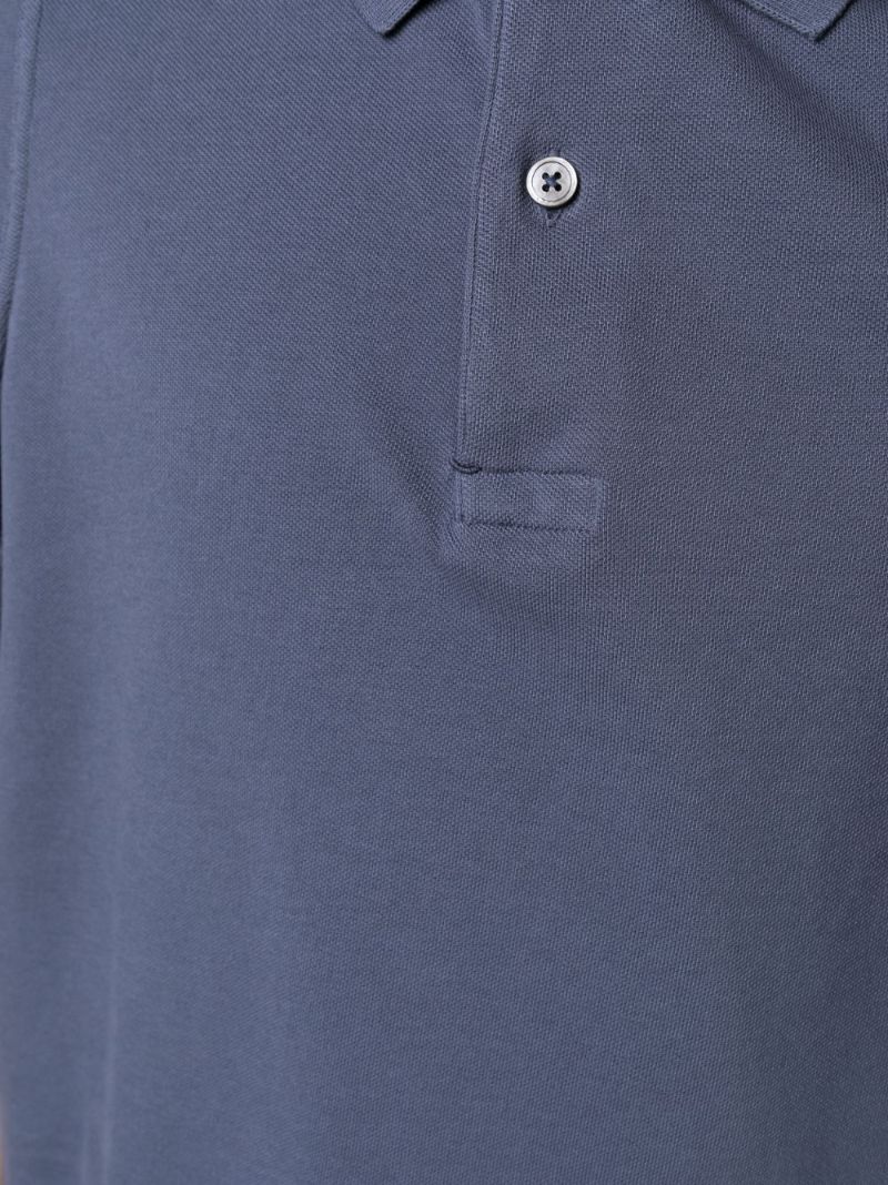 Blue Tennis Piquet Cotton Polo Shirt