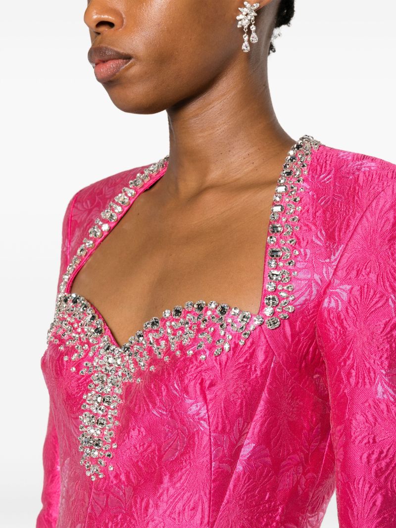 Pink Eleanor Crystal-embellished Midi Dress
