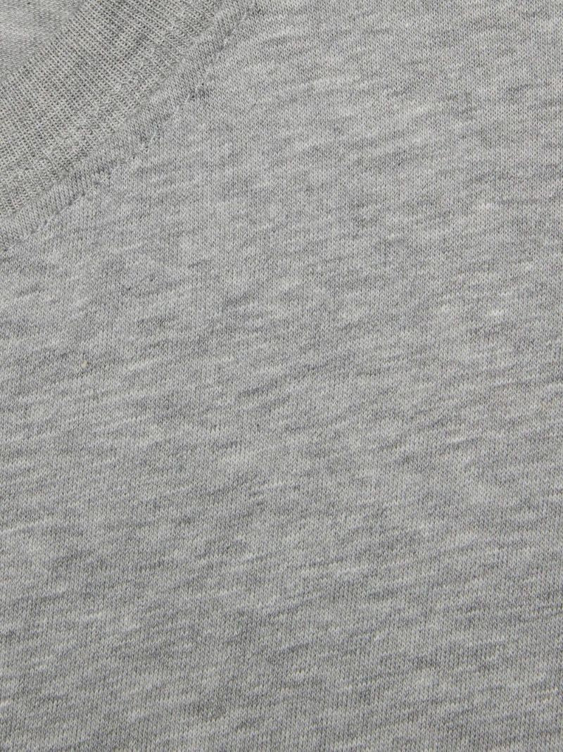 Grey Split-neck Cotton T-shirt