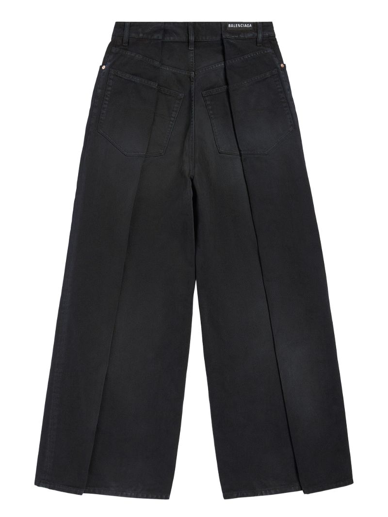 Black Double Side Wide-leg Jeans