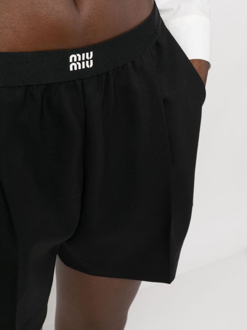 Black Logo-waistband Shorts