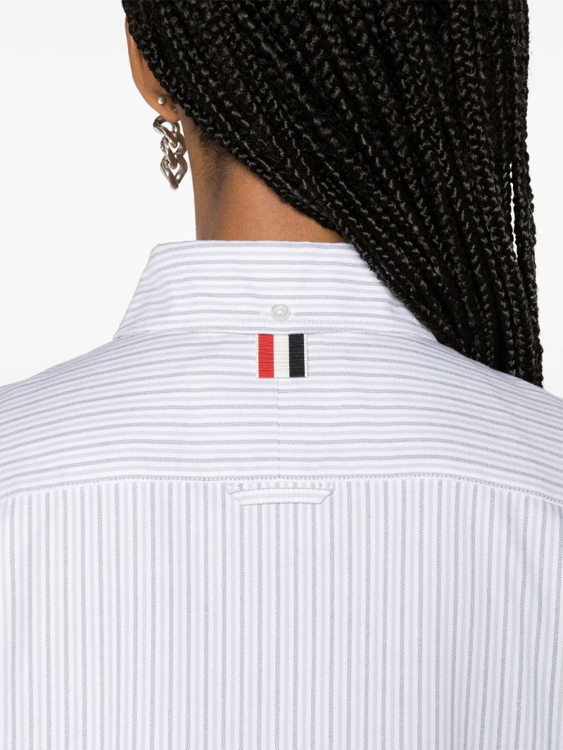 White Striped Cotton Shirtdress