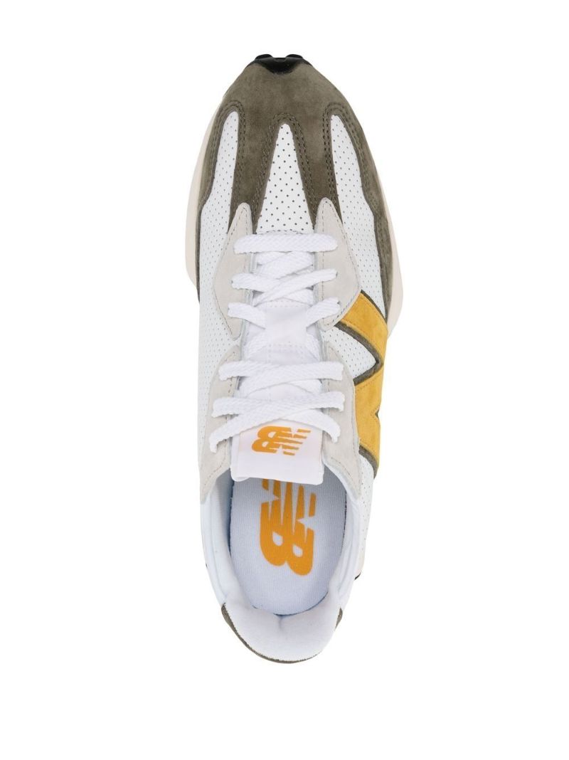 Green 327 Panelled Low Top Sneakers