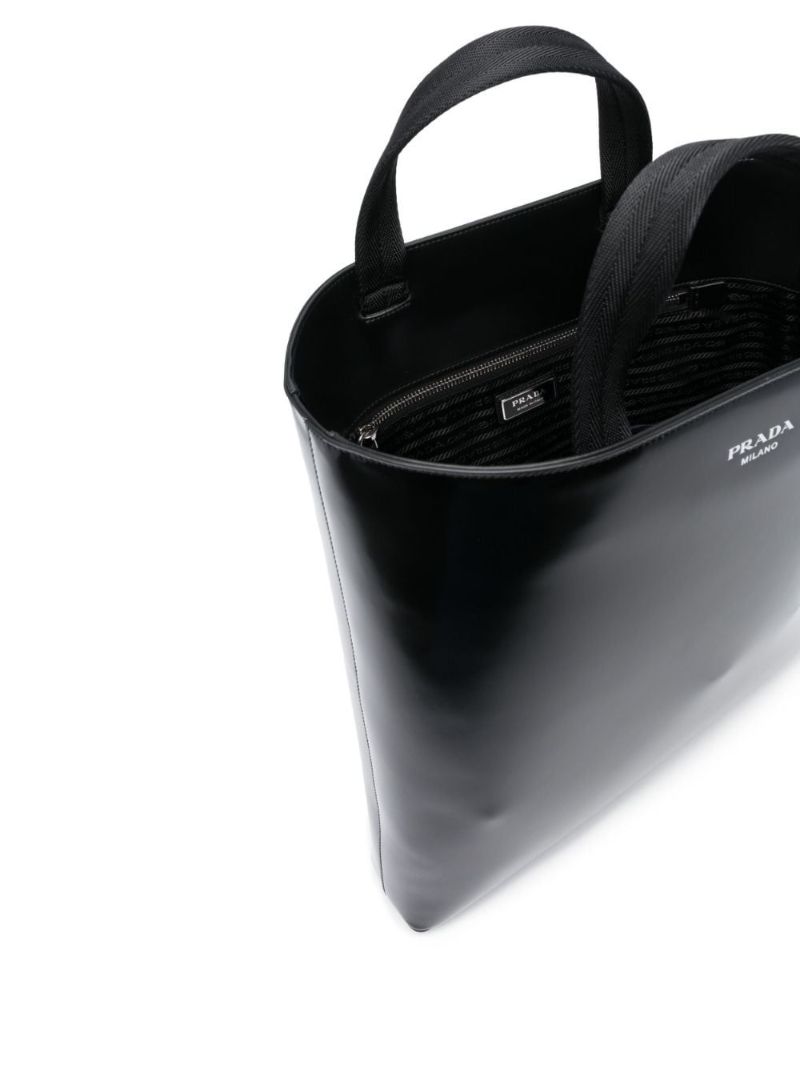 Black Patent Tote Bag