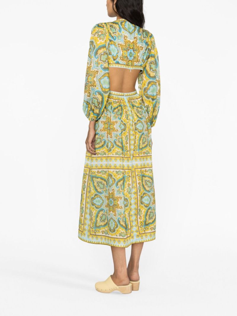 Green Halycon Cut Out Dress