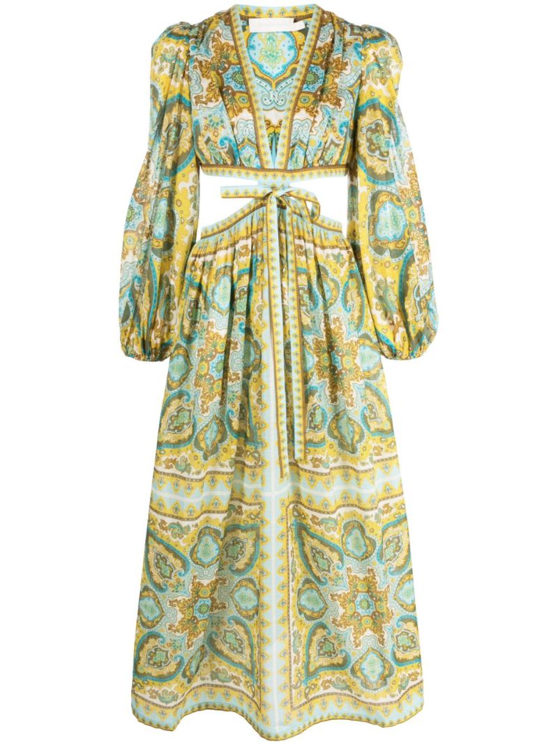 Halcyon Paisley-print Midi Dress