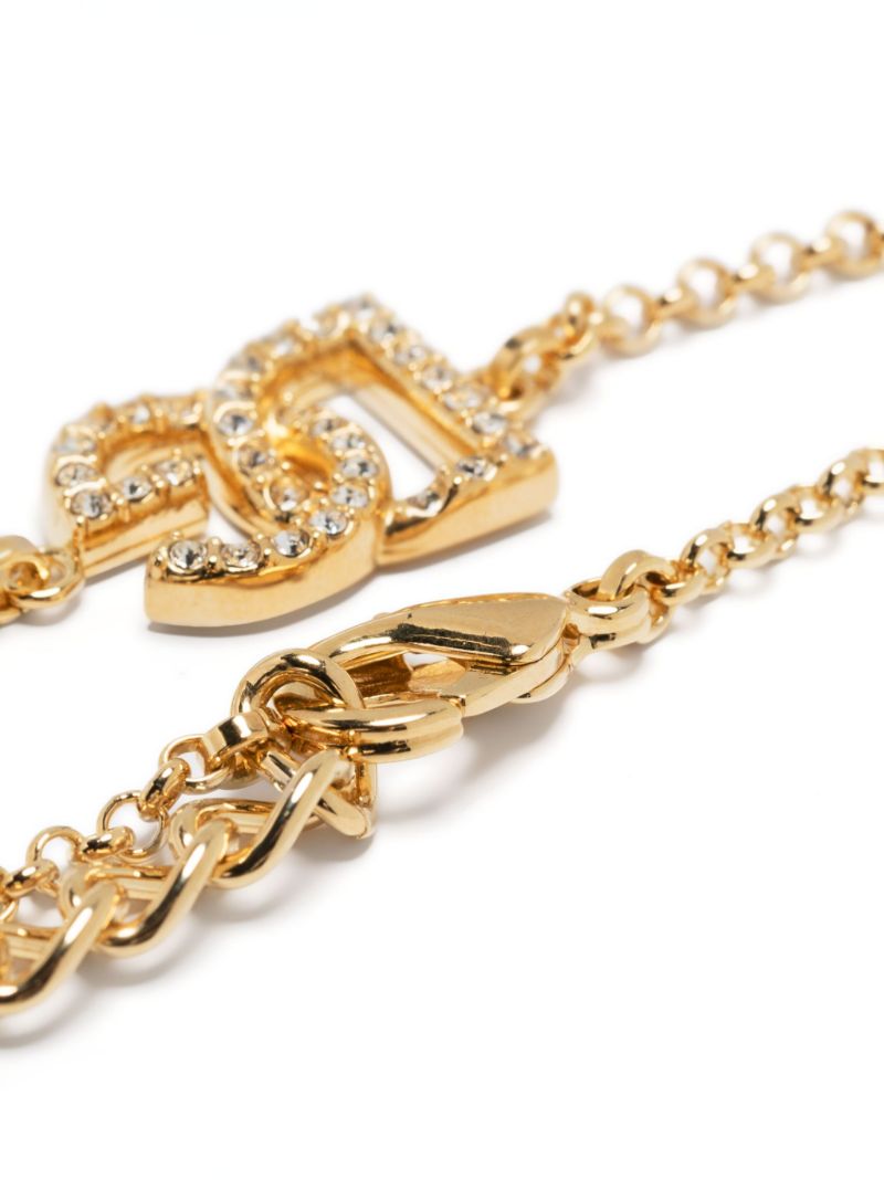 Gold-tone Dg-logo Crystal-embellished Bracelet