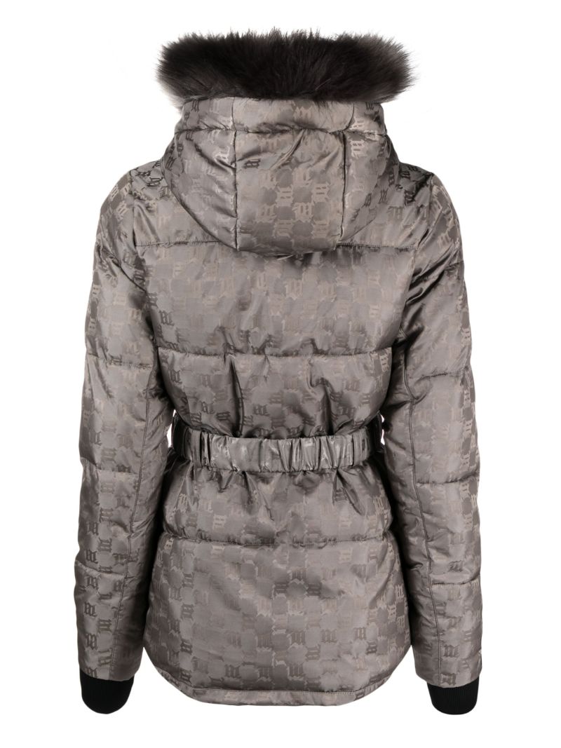 Grey Logo Jacquard Padded Ski Jacket