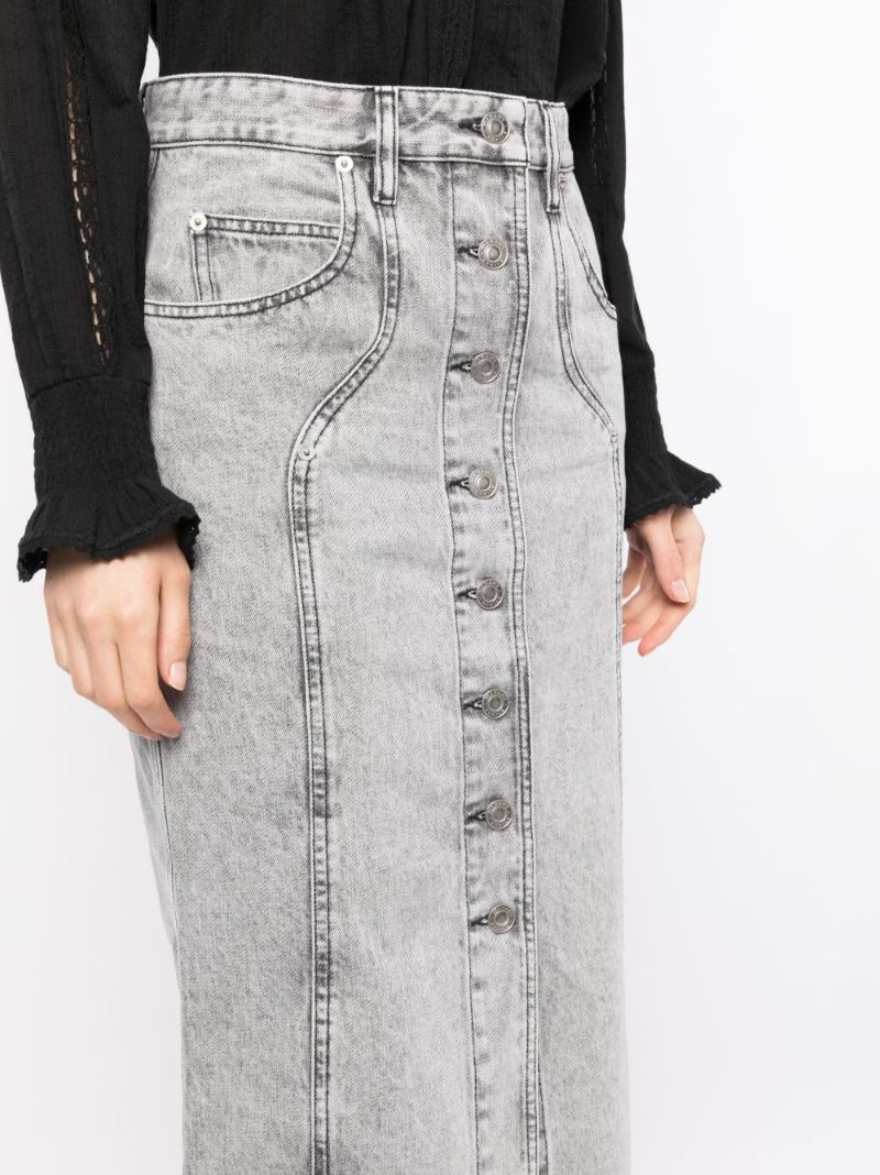 Grey Vandy Denim Midi Skirt