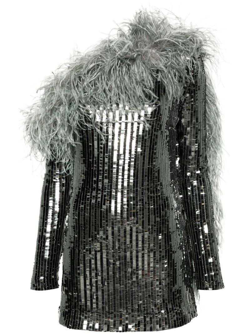 Silver-tone Garbo Sequinned Mini Dress