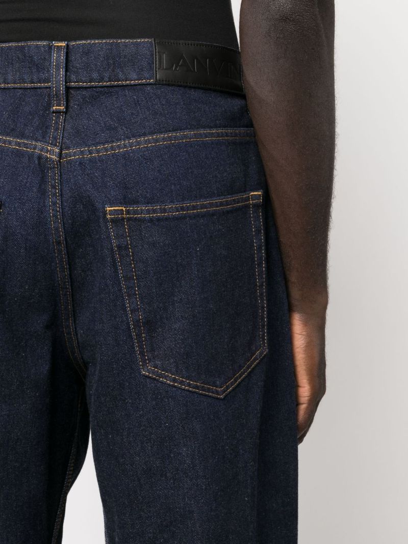 Blue Twisted Wide-leg Jeans