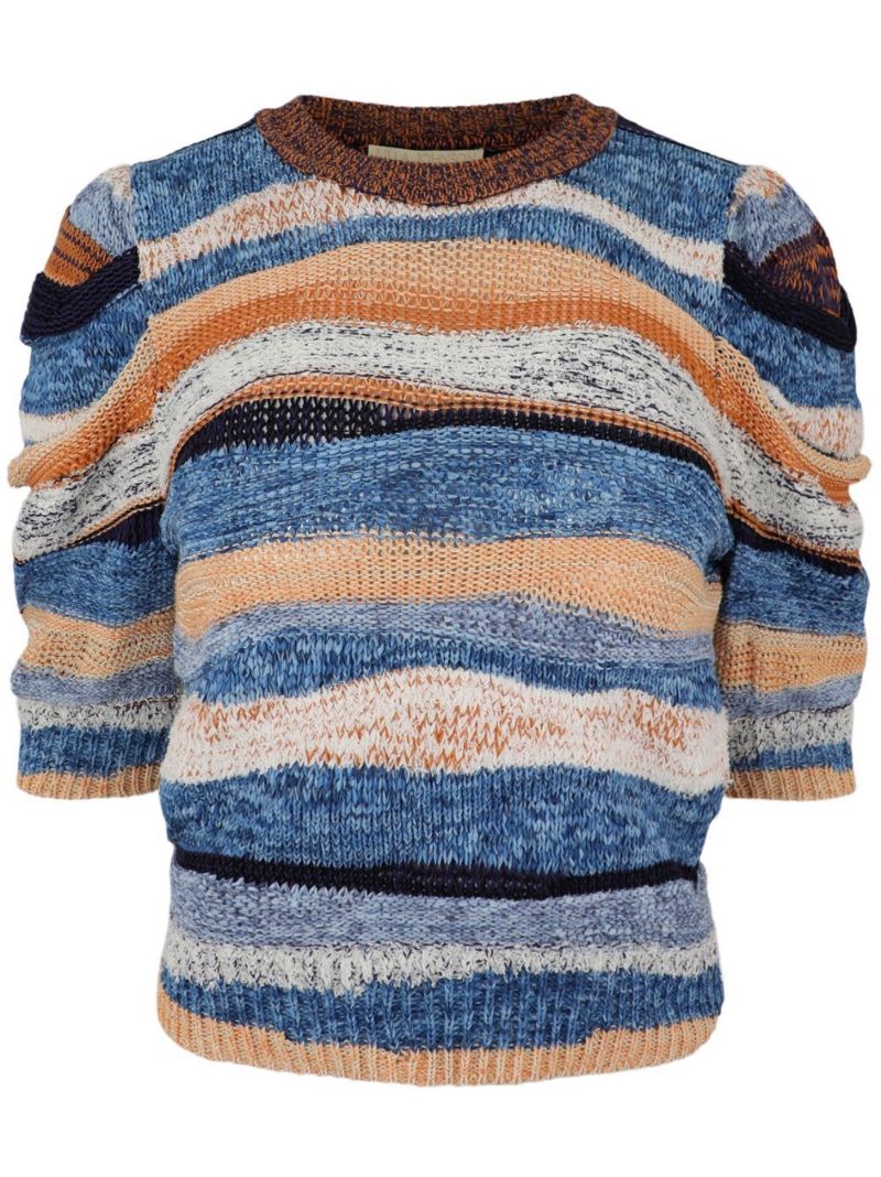 Blue Odie Striped Knit Top