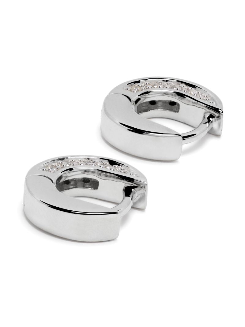 Sterling Silver Nova Huggies Zirconia Earrings