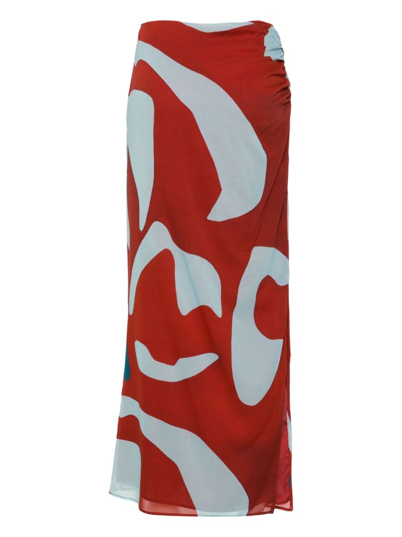 Red Frankie Midi Skirt