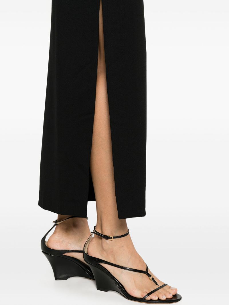 Black Crepe Maxi Skirt