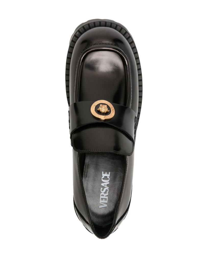 Black Vagabond Platform Leather Loafers