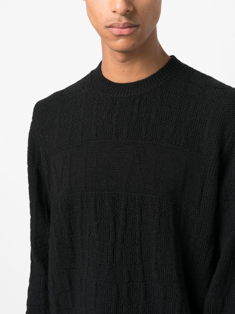 Black Crocodile Wool Sweater