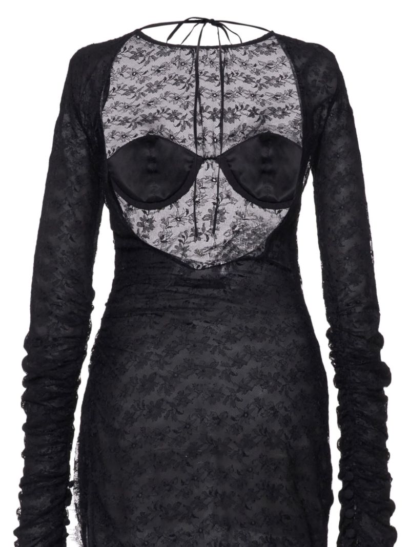 Black Open Back Lace Dress