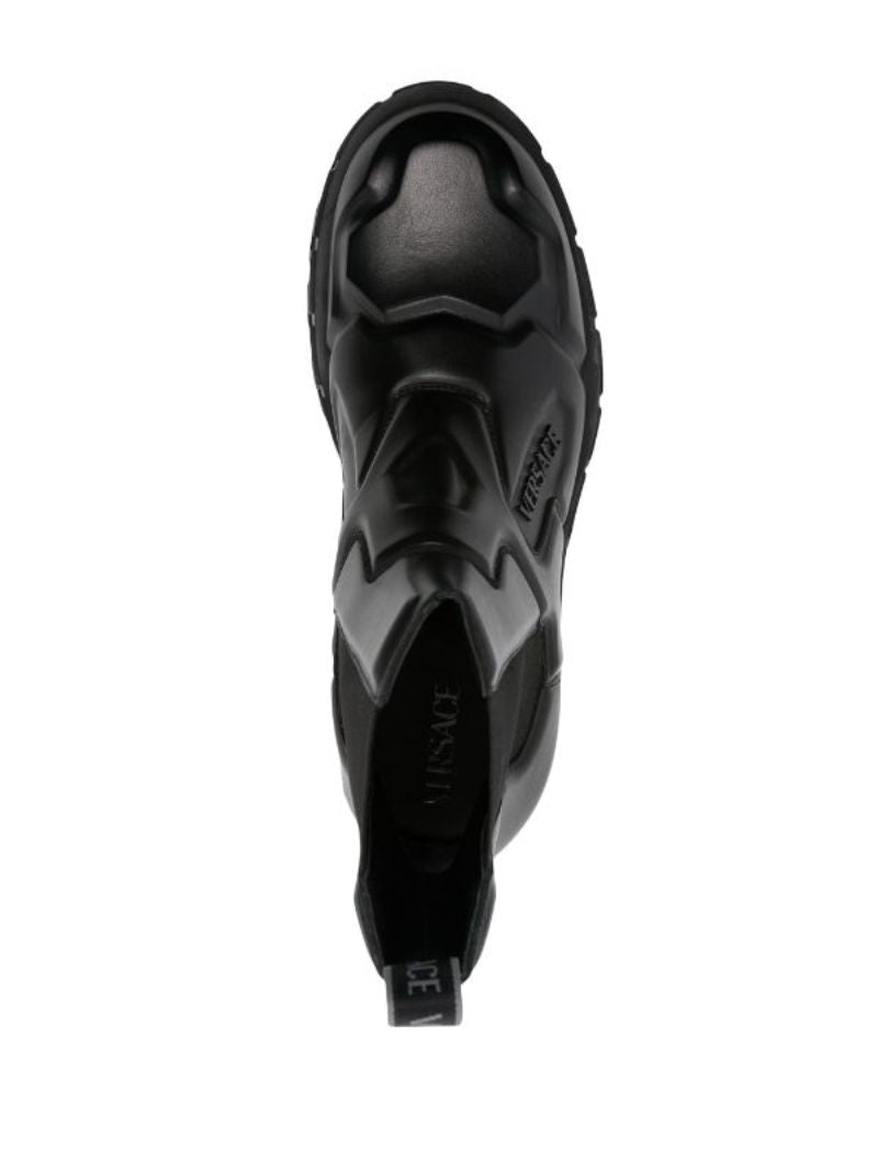 Black Greca Portico Leather Boots