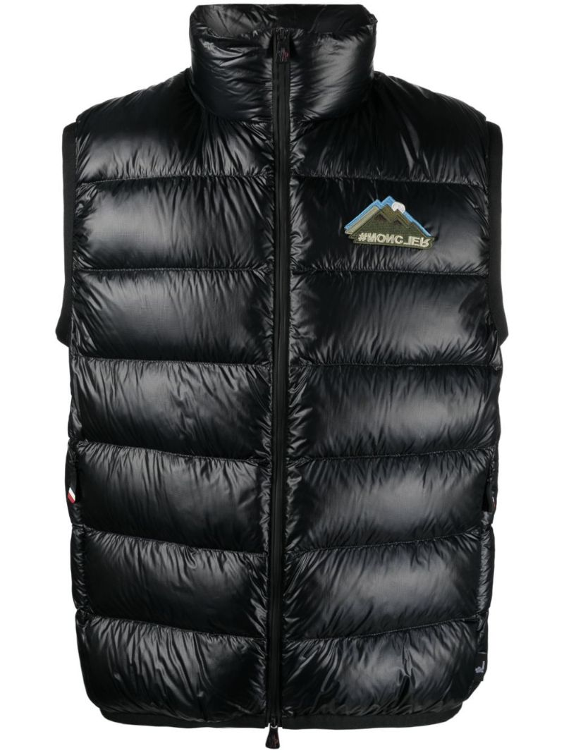 Black Panelled Padded Gilet