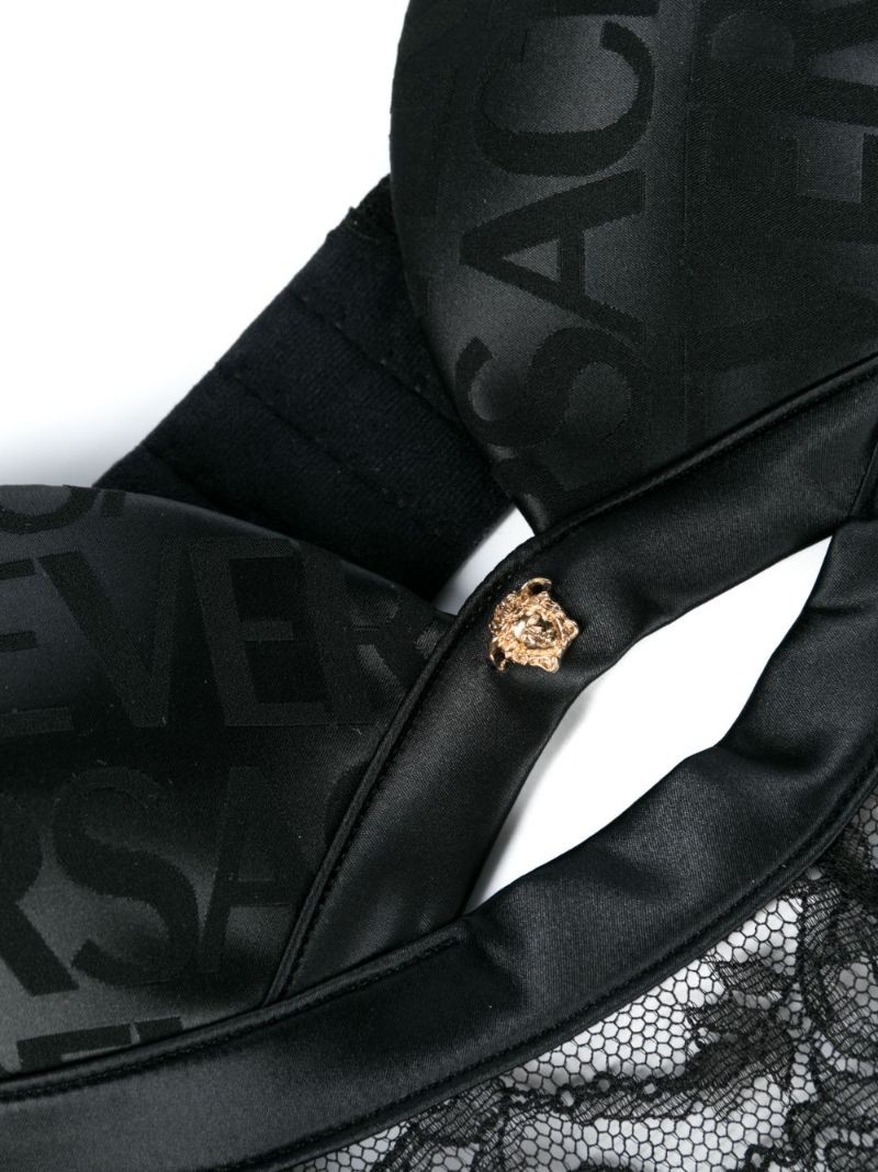 Black Allover-print Lace Bodysuit