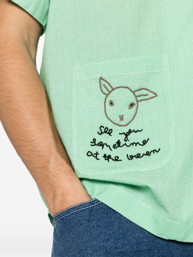 Green See You At the Barn Checked Shirt