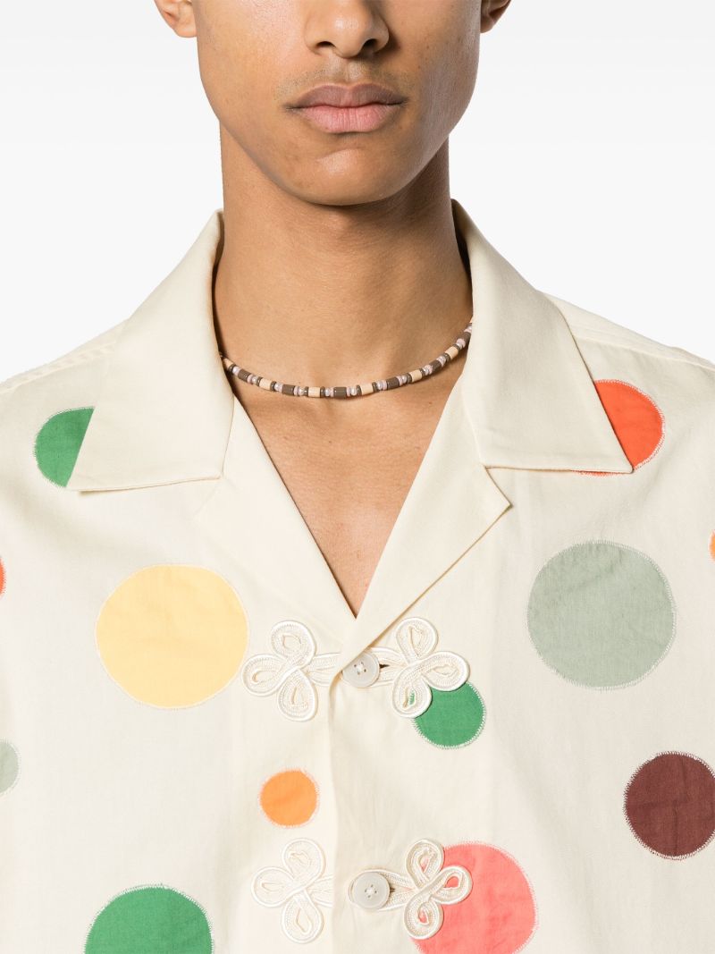 Neutral Dot-appliquÃ_x0083_© Cotton Shirt