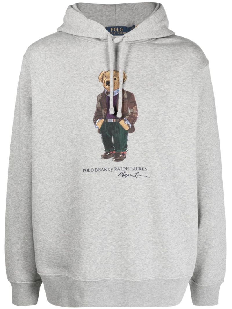 Grey Polo Bear-print Hoodie