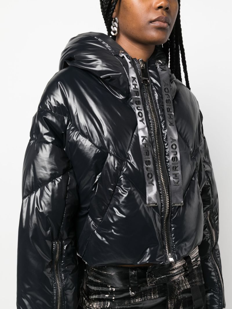 Black Puff Cropped Padded Jacket