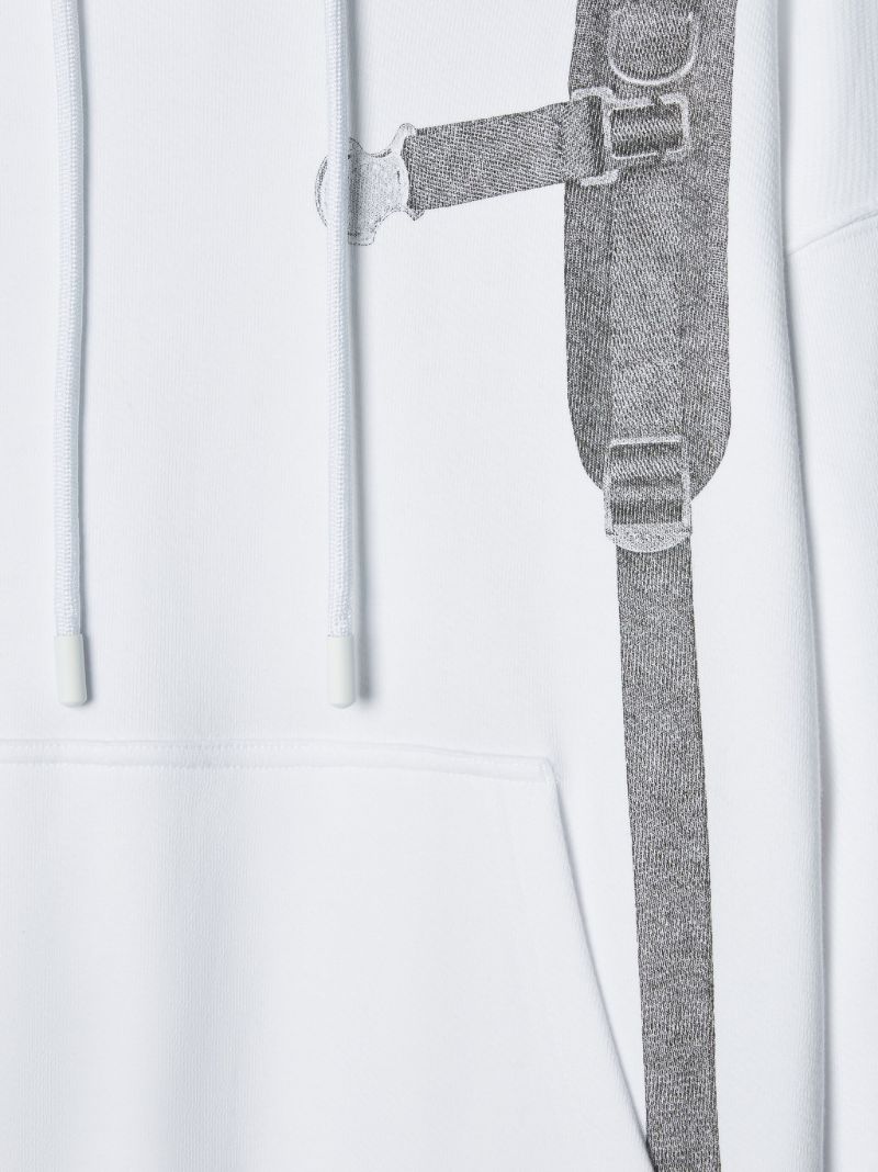 White Backpack Skate Cotton Hoodie