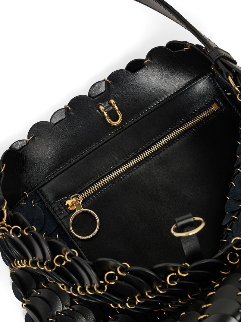 Black PacoÃ_x0083_¯o Leather Bucket Bag