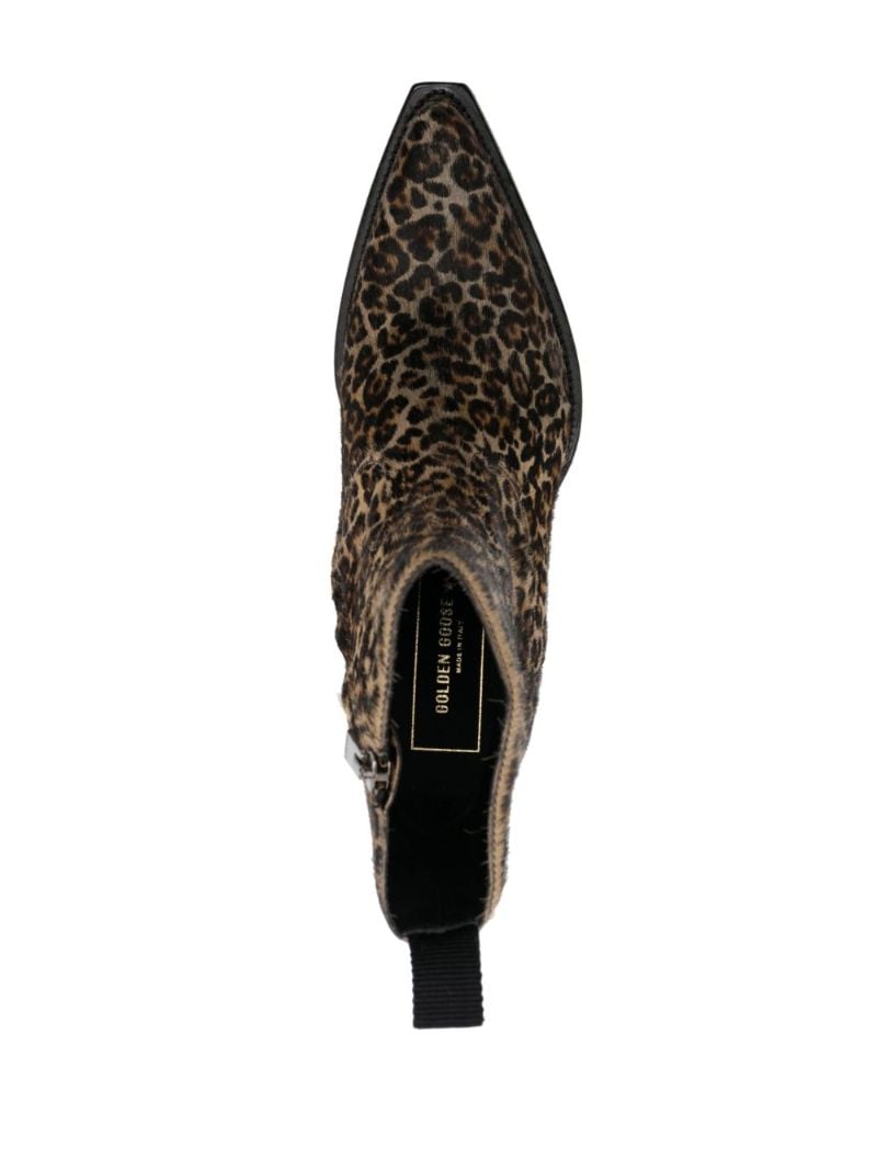 Brown Debbie 45 Leopard Print Leather Boots