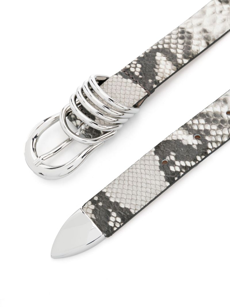 Grey Hollyhock Snakeskin-effect Belt