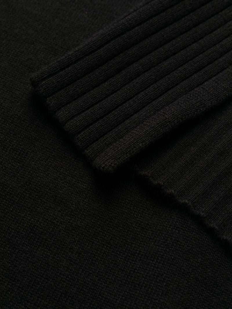 Black Cold-shoulder Wool Maxi Dress