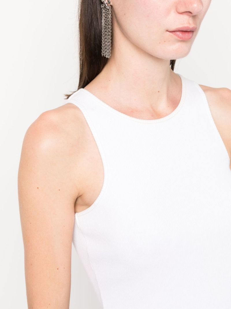 White Logo-pin Cotton Tank Top