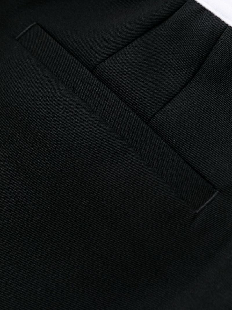 Black Logo-waistband Wool Trousers