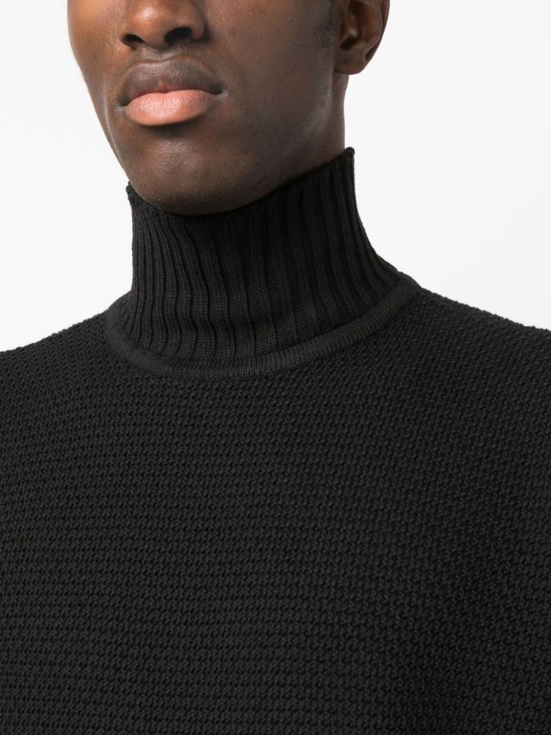 Black High-neck Rustik Knit Jumper
