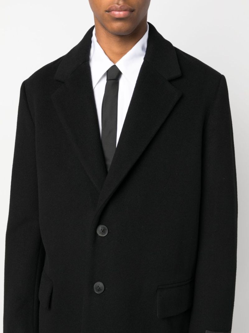 Black Single-breasted Wool Coat