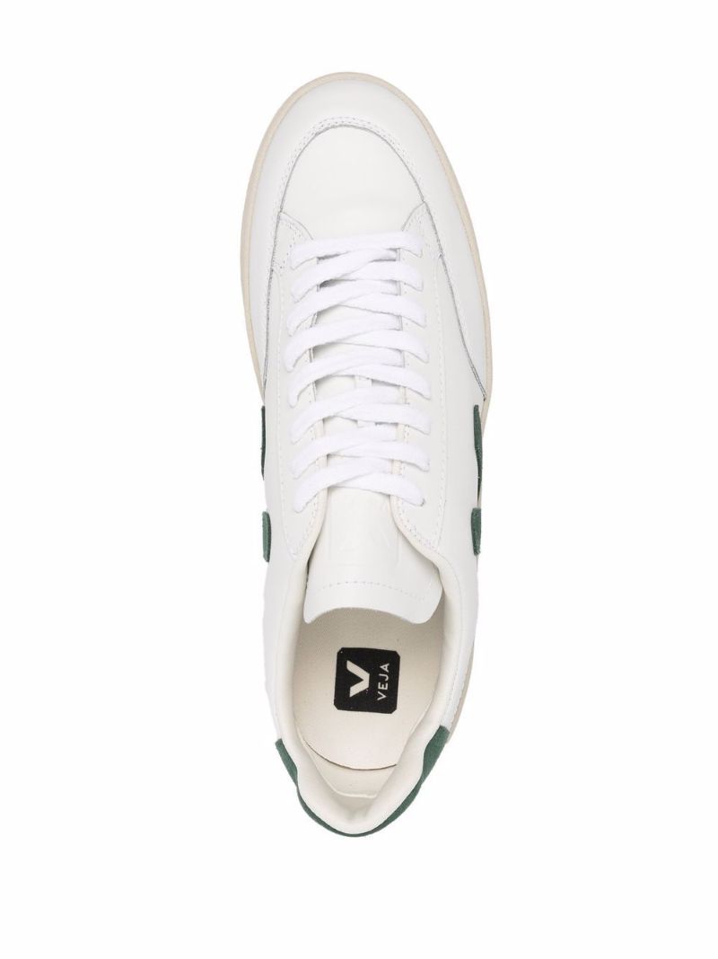White V-12 Low Top Leather Sneakers