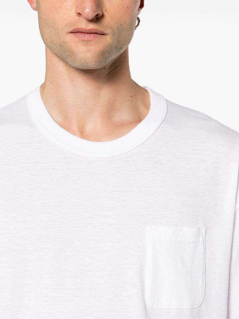 White Crew-neck Jersey T-shirt Set
