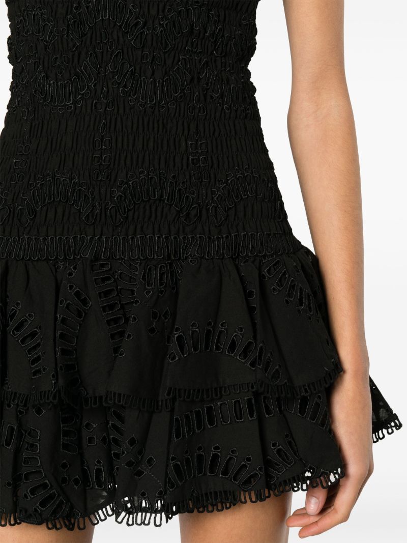 Black Megan Broderie Anglaise-detail Mini Dress