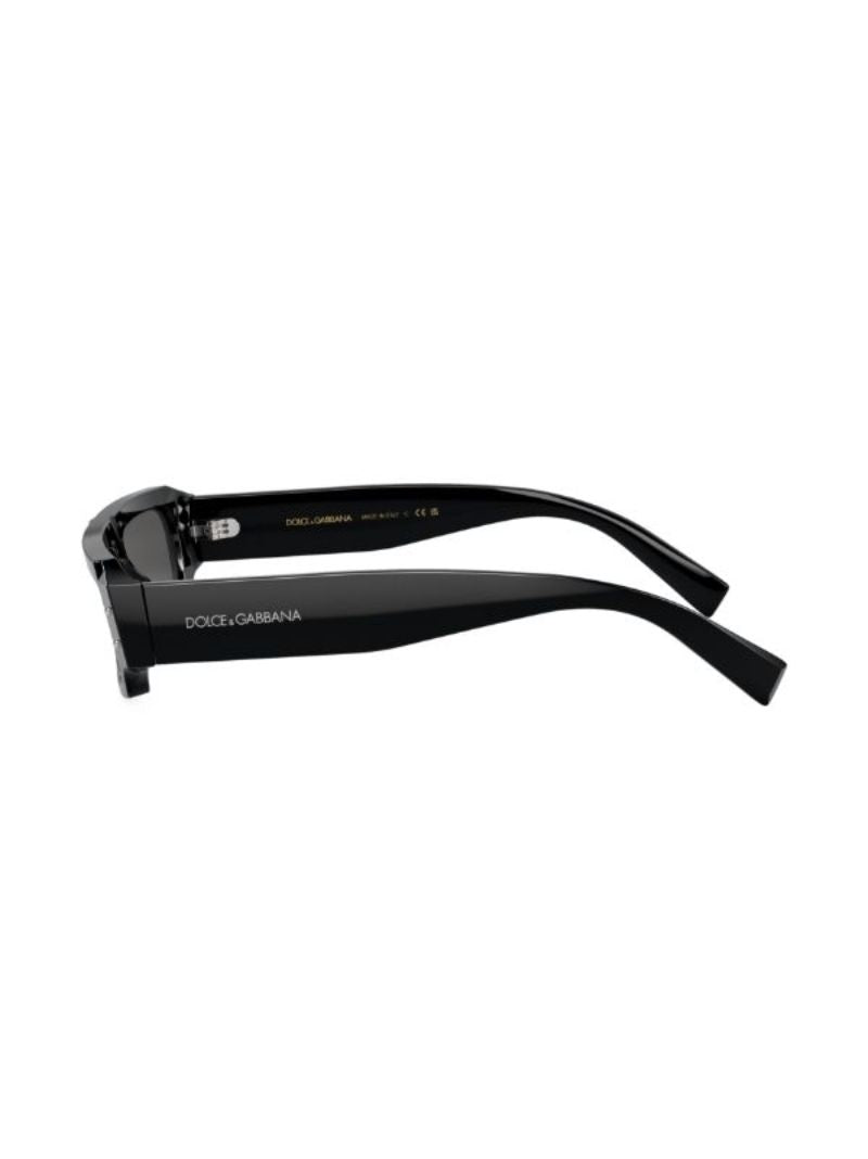 Black Rectangular-frame Tinted Sunglasses