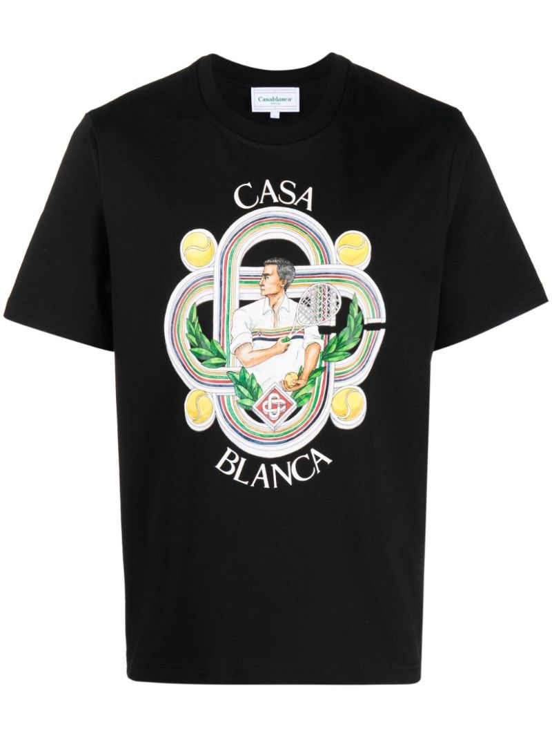 Black Le Joueur-print Organic Cotton T-shirt