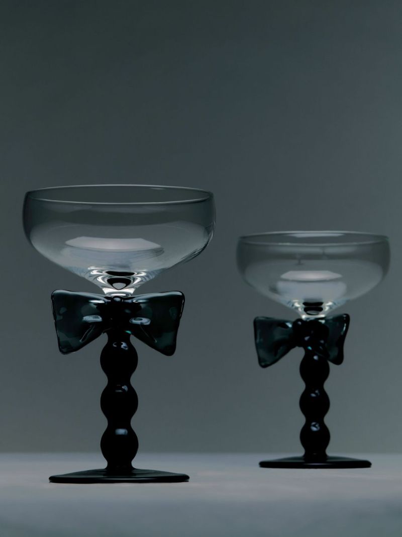 Black Bow Coupes Glasses Set