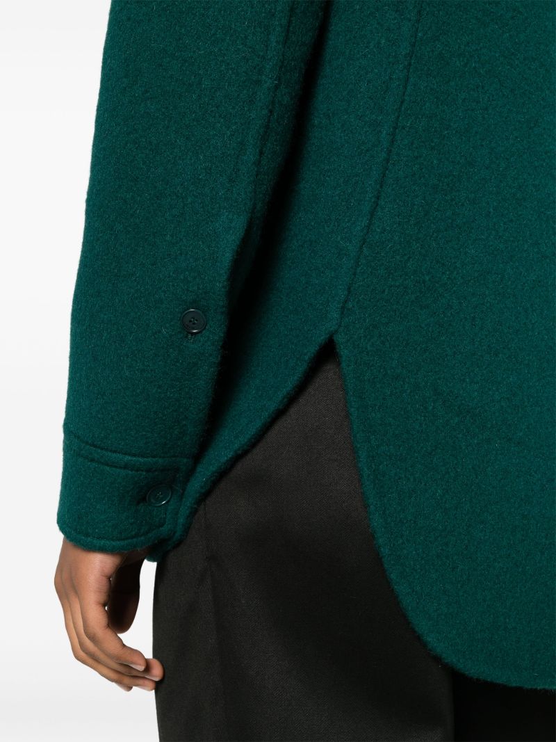 Green Wool-mohair Cocoon Overshirt