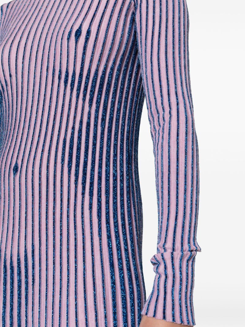 Pink Trompe L'oeil Striped Dress